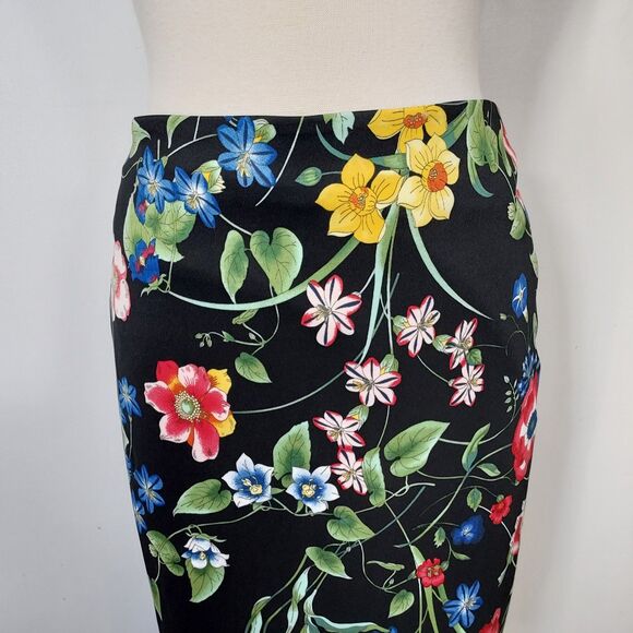 7th Avenue New York Co Women's Skirt Black Floral Size 12 Stretch Straight NWT - Picture 3 of 12